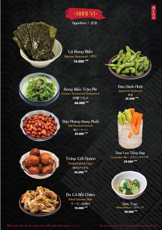 Menu Alacarte